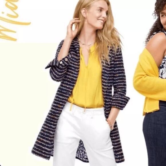 Cabi Headline Topper Floral Tweed Belted Button Down Coat Style 5660 Size 2 - Picture 4 of 10